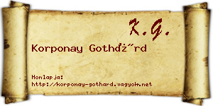 Korponay Gothárd névjegykártya